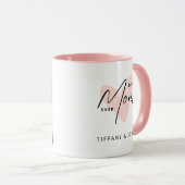 Best mam ooit roze hartlijnbericht mok (Voorkant rechts)