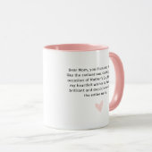 Best mam ooit roze hartlijnbericht mok (Voorkant rechts)