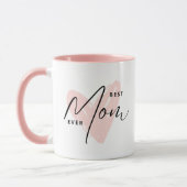 Best mam ooit roze hartlijnbericht mok (Links)