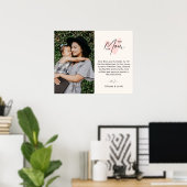 Best mam ooit roze hartlijnbericht poster (Thuiskantoor)