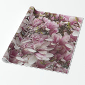 Best mam ooit roze Magnolia Flowers Floral Cadeaupapier (Uitgerold)