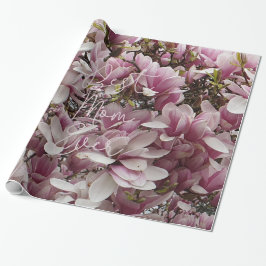 Best mam ooit roze Magnolia Flowers Floral Cadeaupapier
