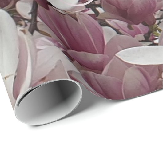 Best mam ooit roze Magnolia Flowers Floral Cadeaupapier (Rol Hoek)