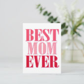 Best mam ooit roze Text Gezegde Briefkaart (Staand voorkant)