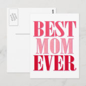 Best mam ooit roze Text Gezegde Briefkaart (Voorkant / Achterkant)