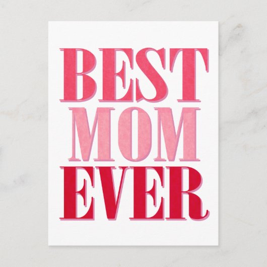 Best mam ooit roze Text Gezegde Briefkaart (Voorkant)