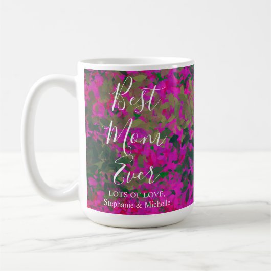 Best mam ooit roze tuinhand koffiemok (Links)