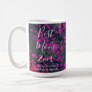 Best mam ooit roze Unieke tuinbloemen Koffiemok