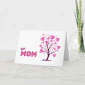 Best mam ooit roze Waterverf Boom van de Liefde Kaart (Voorkant)