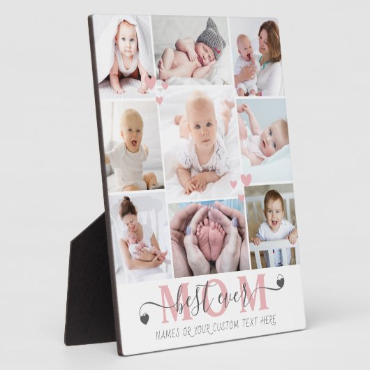 Best mam ooit script 9 Photo Collage Hevelh Custom Fotoplaat (Zijkant)