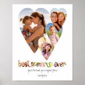Best mam ooit Typografie Art 4 Heart Shaped Photo Poster (Voorkant)