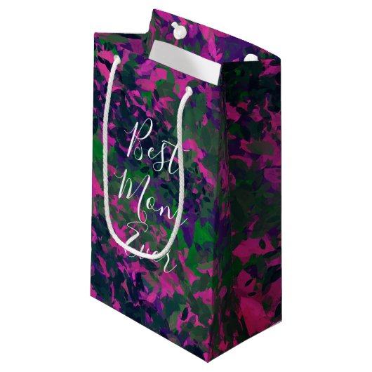 Best mam ooit Unieke tuinbouillon gekleurd Klein Cadeauzakje (Voorkant Gekanteld)