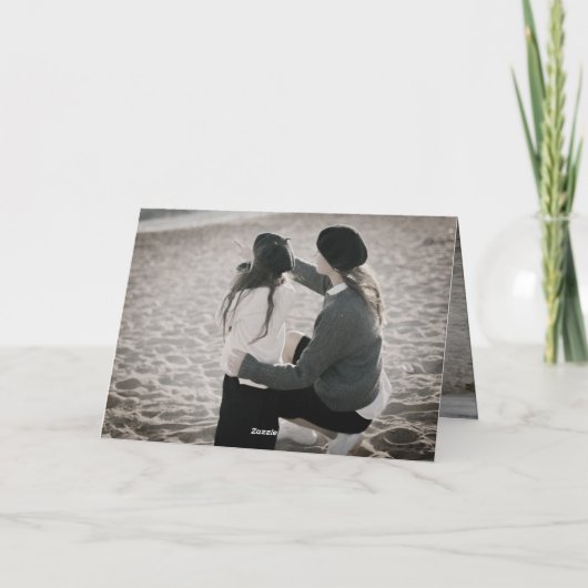 Best mam ooit White Bold Brush Script Moderne foto Kaart (Achterkant)