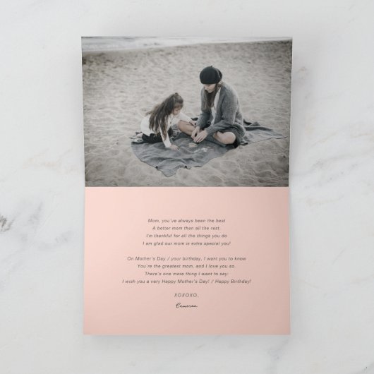 Best mam ooit White Bold Brush Script Moderne foto Kaart (Binnen)