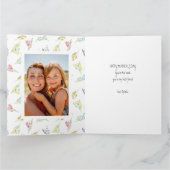 Best mam ooit Wildflower Heart Shaped Foto Kaart (Binnen)