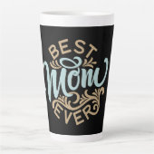 Best mam ooit Word Art Latte Mok (Voorkant)