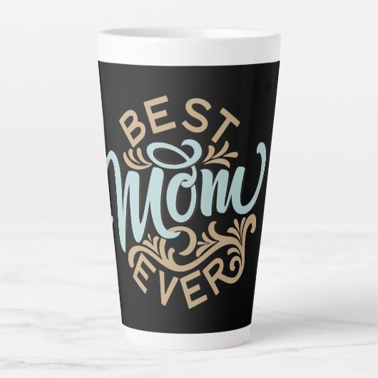 Best mam ooit Word Art Latte Mok (Voorkant)