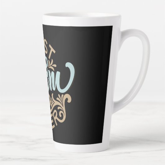 Best mam ooit Word Art Latte Mok (Rechts)