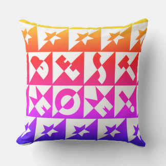 Best mam Oranje, Roze, Blauw, Patroon en Sterren Kussen