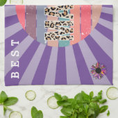 Best mam Paarse Floral aanpassen Theedoek (Gevouwen)