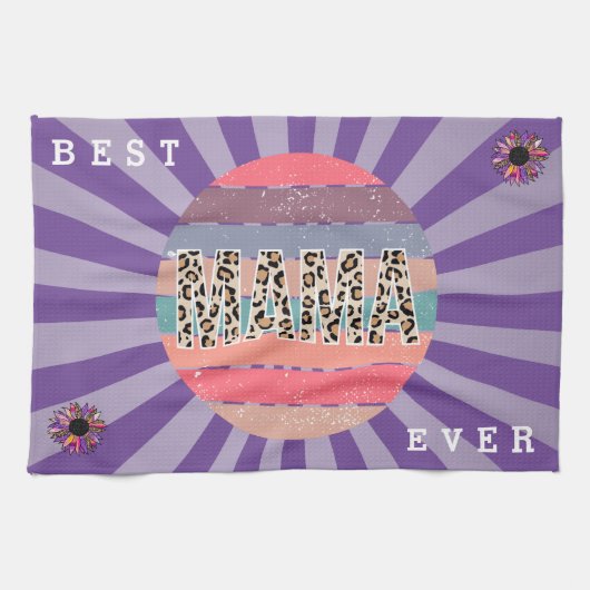 Best mam Paarse Floral aanpassen Theedoek (Horizontaal)