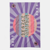 Best mam Paarse Floral aanpassen Theedoek (Verticaal)