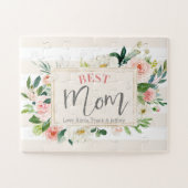 Best mam Peach Floral Moederdag Legpuzzel (Horizontaal)