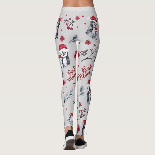 Best mam Penguin kerstpatroon Leggings (Achterkant)