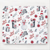 Best mam Penguin kerstpatroon Muismat (Voorkant)