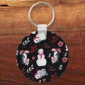 Best mam Penguin kerstpatroon Sleutelhanger (Voorkant)