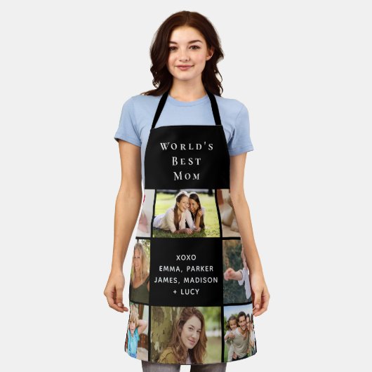 Best Mam Photo Collage Black Schort (Gedragen)