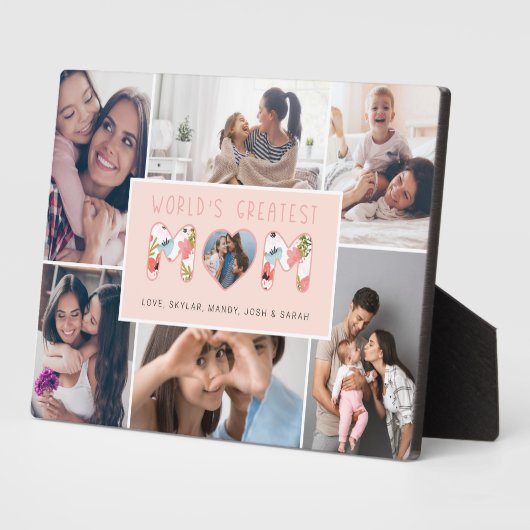 Best Mam Photo Collage & Floral Pattern Fotoplaat (Zijkant)