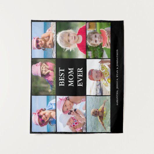 Best mam Photo Collage Wandkleed (Voorkant)
