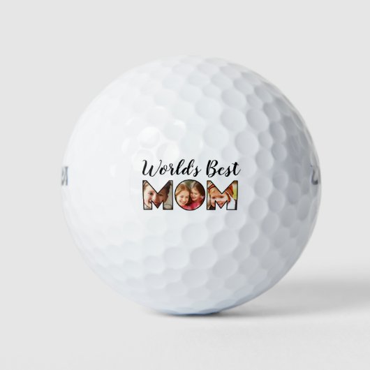 Best mam Quote 3 Foto Collage Golfballen (Voorkant)