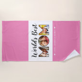 Best Mam Quote 3 Foto Collage Names Pink Strandlaken (Voorkant)