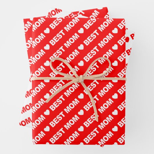 Best mam Red and White Wrapping Paper Sheets (In situ)