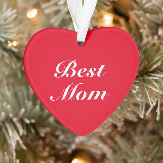 Best mam red klassiek script elegant schattig hart ornament (Boom)