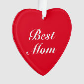 Best mam red klassiek script elegant schattig hart ornament (voorkant)