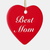 Best mam red klassiek script elegant stijlvol hart keramisch ornament (Rechts)