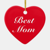 Best mam red klassiek script elegant stijlvol hart keramisch ornament (Voorkant)