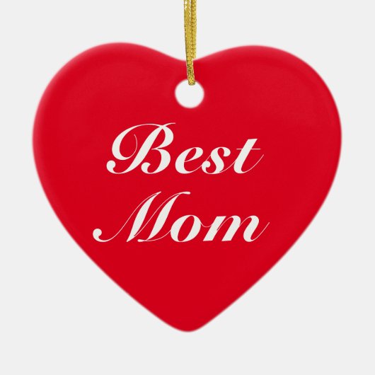 Best mam red klassiek script elegant stijlvol hart keramisch ornament (Voorkant)