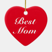 Best mam red klassiek script elegant stijlvol hart keramisch ornament (Achterkant)