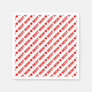 Best mam Red op witboek Napkin Servet