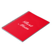 Best mam red white elegant klassiek script schatti notitieboek (Linkerzijde)