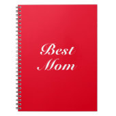 Best mam red white elegant klassiek script schatti notitieboek (Voorkant)