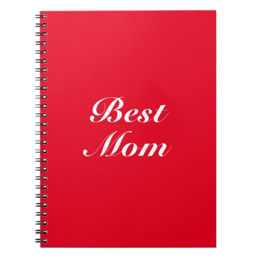 Best mam red white elegant klassiek script schatti notitieboek (Voorkant)
