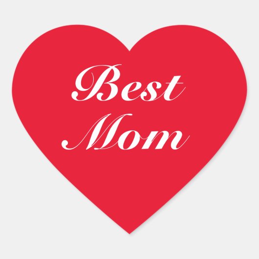 Best mam red white klassiek script elegant chic hart sticker (Voorkant)