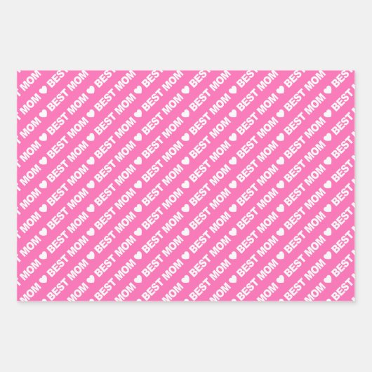 Best mam Roze en White Wrapping Paper Sheets (Voorkant)