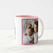 Best mam  Roze Floral Foto Moederdag Tweekleurige Koffiemok (Voorkant rechts)