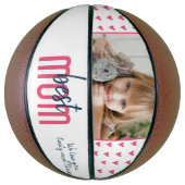 Best mam Roze Heart Family Foto Moederdag Basketbal (Verticaal)